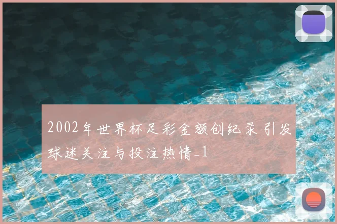 2002年世界杯足彩金额创纪录 引发球迷关注与投注热情_1